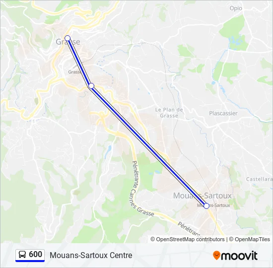 600 Bus Line Map