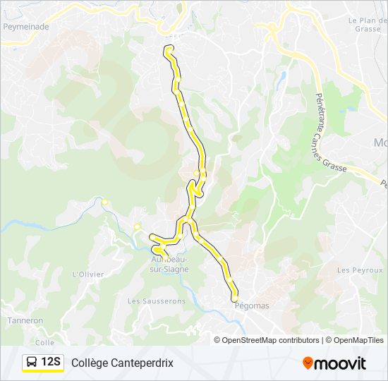 Mapa de 12S de autobús