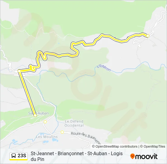 23S Bus Line Map
