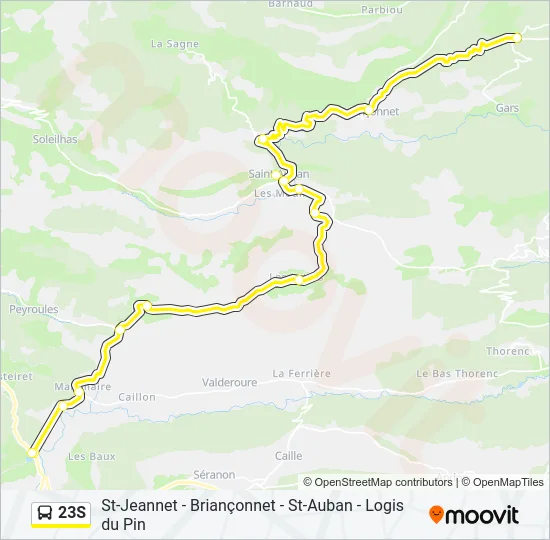 23S Bus Line Map