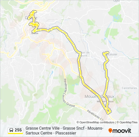 25S Bus Line Map