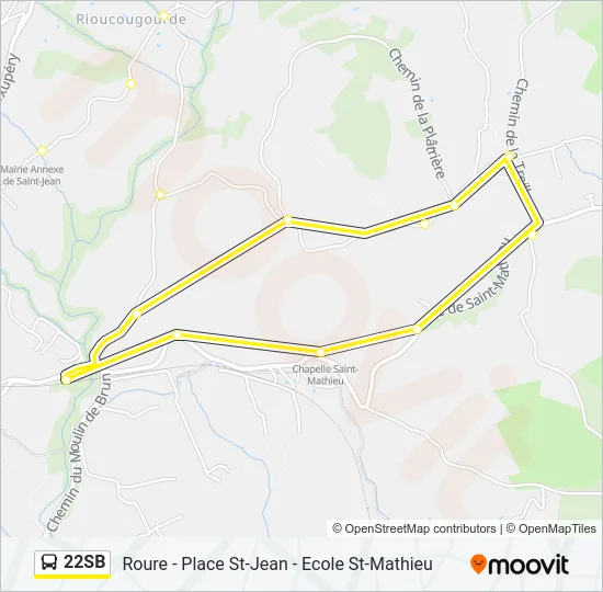 22SB Bus Line Map