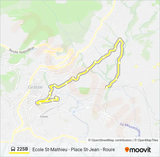 22SB Bus Line Map