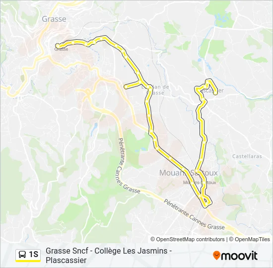 1S Bus Line Map