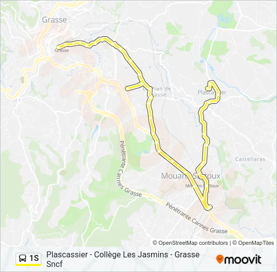 1S Bus Line Map
