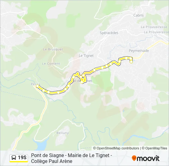 19S Bus Line Map