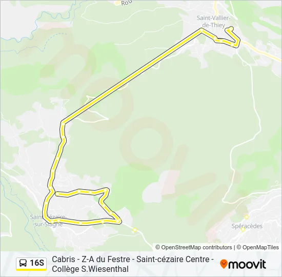 16S Bus Line Map