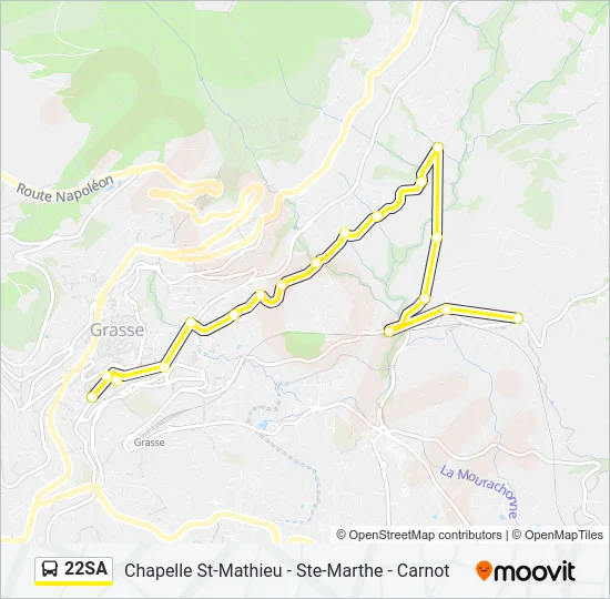 22SA Bus Line Map