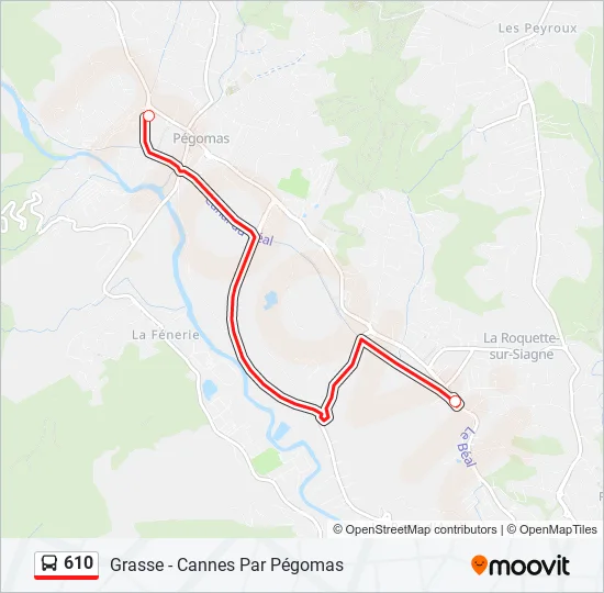 610 Bus Line Map