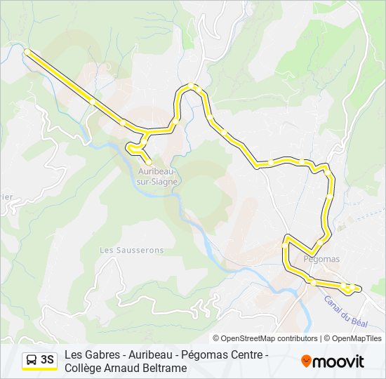 3S bus Line Map