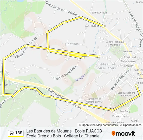 13S Bus Line Map