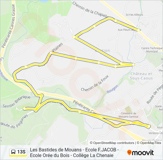 13S Bus Line Map