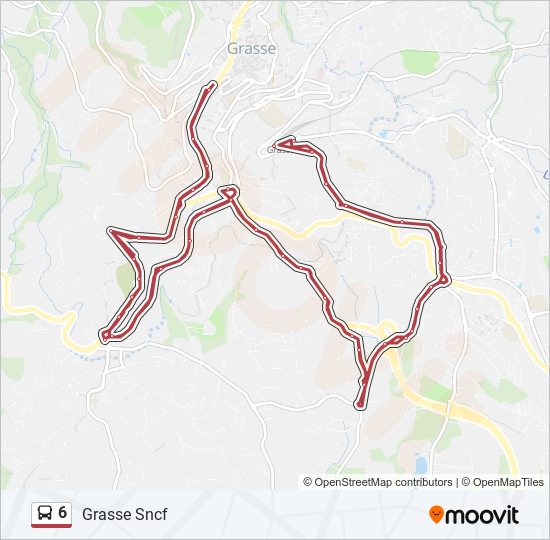 Plan de la ligne 6 de bus