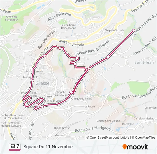 7 Bus Line Map