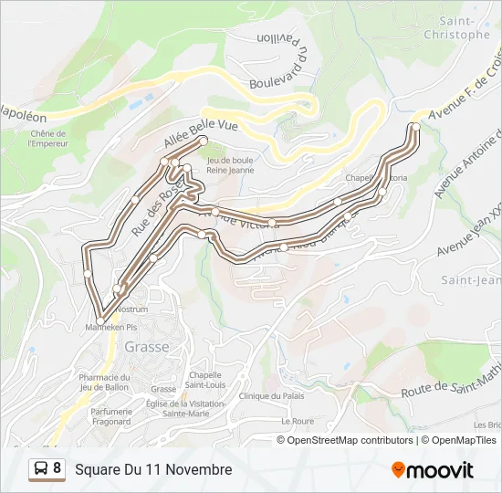 8 Bus Line Map