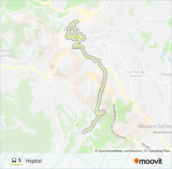 5 Bus Line Map