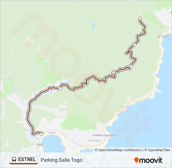 Plan de la ligne ESTREL de bus