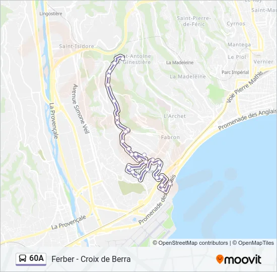 60A Bus Line Map