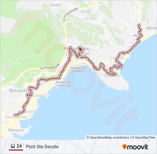 Plan de la ligne 24 de bus