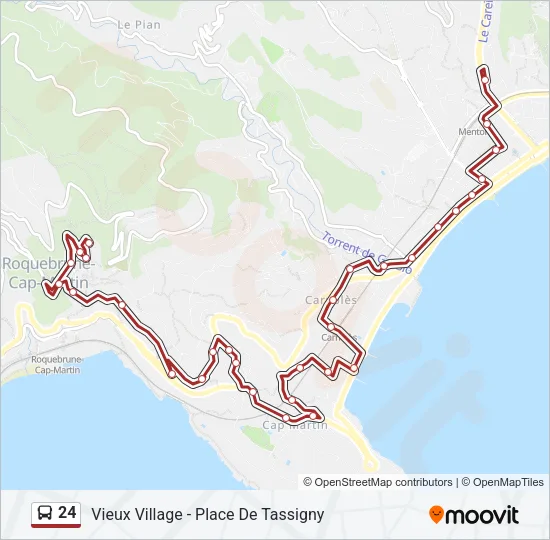 24 Bus Line Map