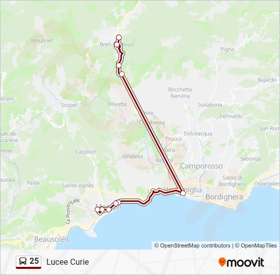 25 Bus Line Map