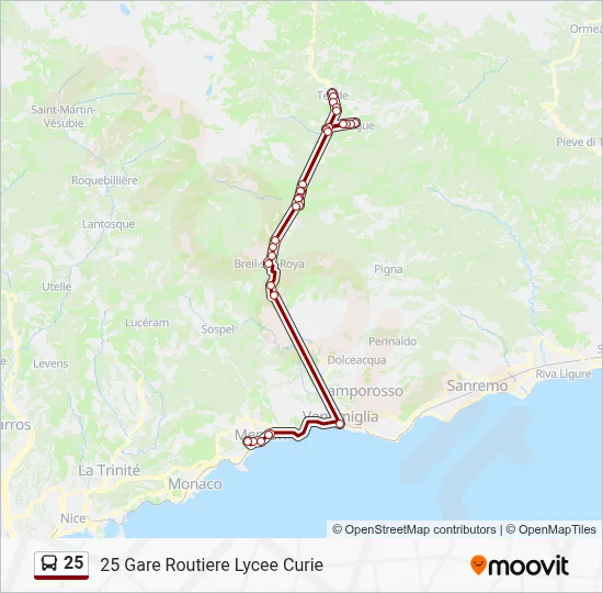 25 Bus Line Map