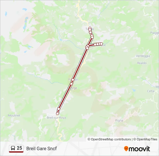 25 Bus Line Map