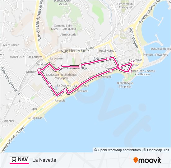 Mapa de NAV de autobús