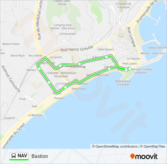 Mapa de NAV de autobús