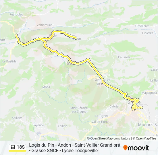 18S Bus Line Map