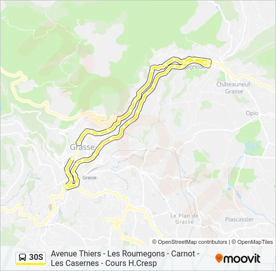 30S Bus Line Map