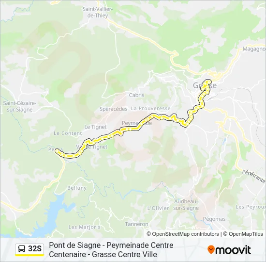 32S Bus Line Map