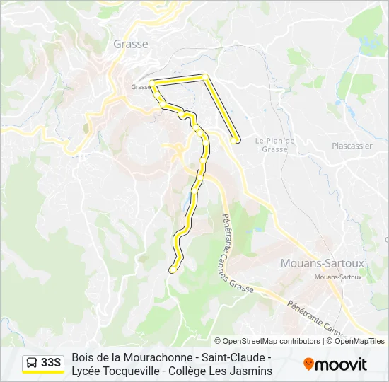 33S Bus Line Map