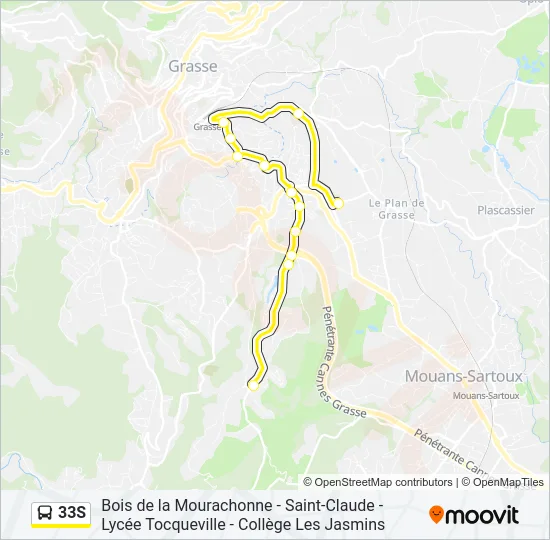 33S Bus Line Map