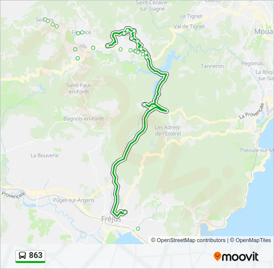 863 Bus Line Map
