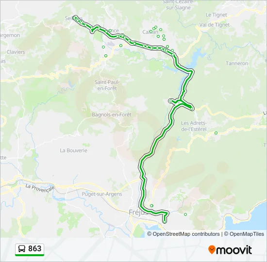 863 Bus Line Map