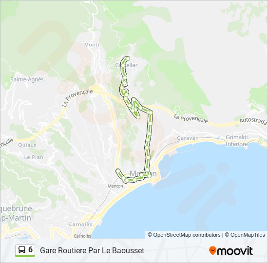 Mapa de 6 de autobús