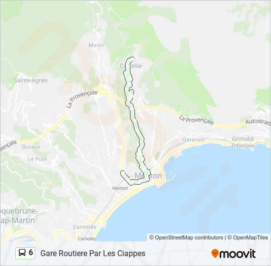 Mapa de 6 de autobús