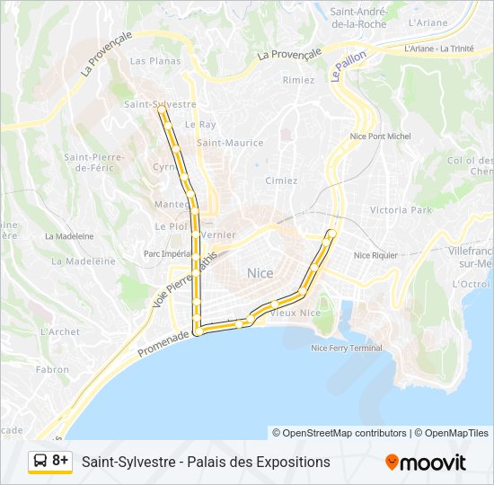 8+ Bus Line Map