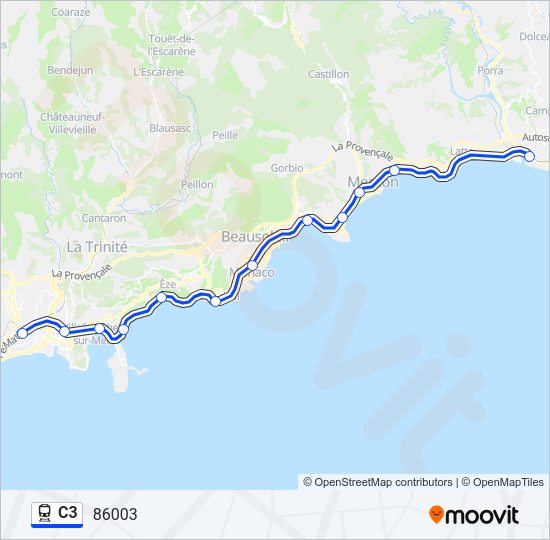 C3 Train Line Map