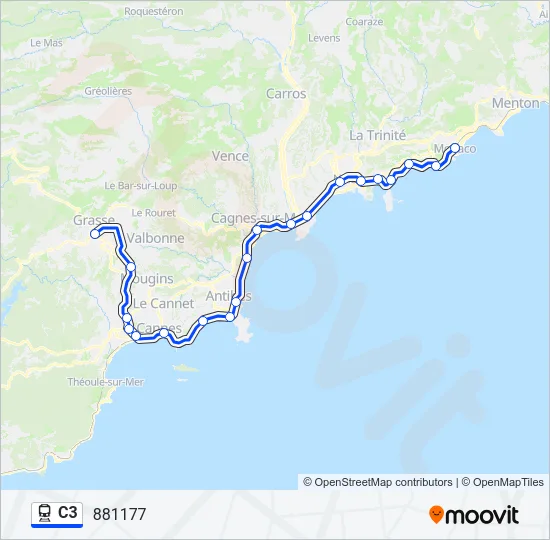C3 Train Line Map