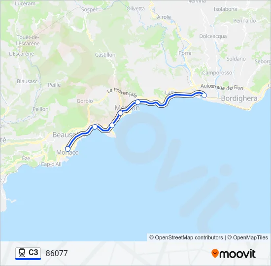 C3 Train Line Map