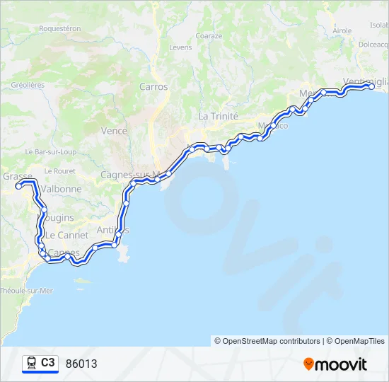 C3 Train Line Map