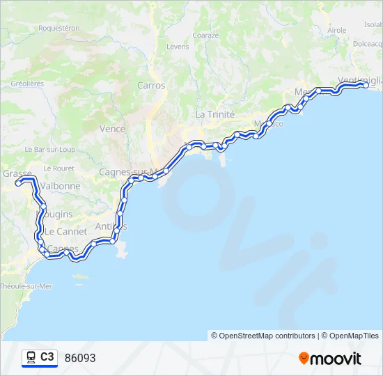 C3 Train Line Map