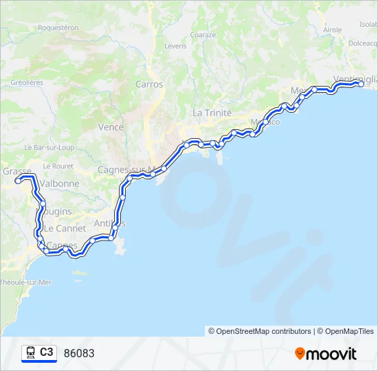 C3 Train Line Map