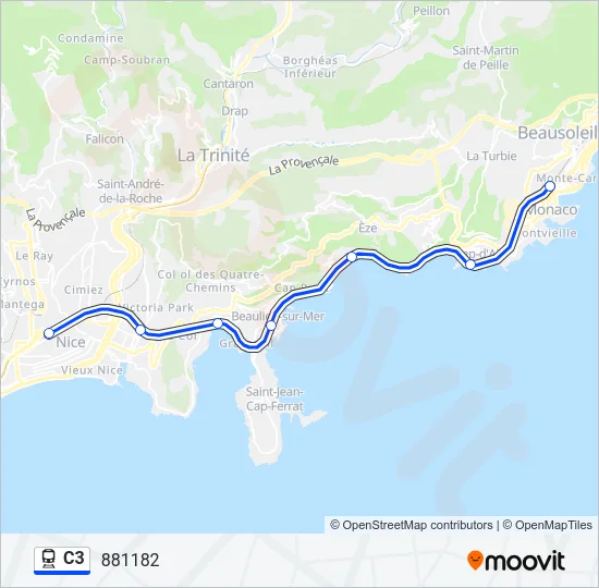 C3 Train Line Map