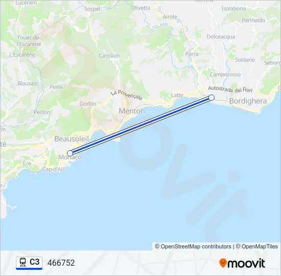 C3 Train Line Map