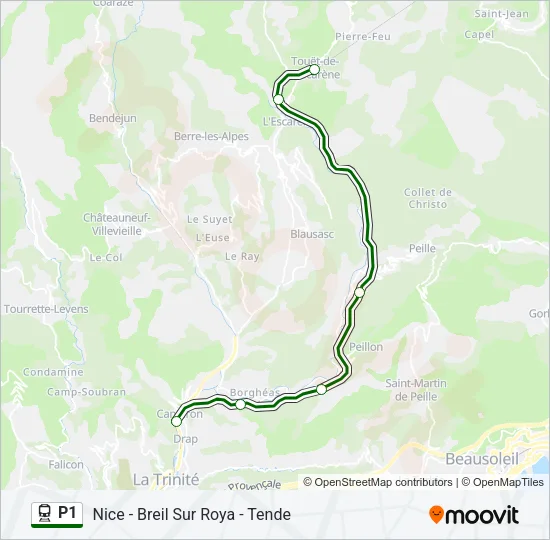 P1 Train Line Map