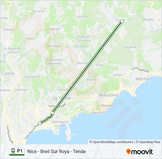 P1 Train Line Map