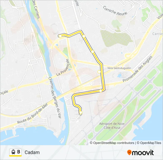 B Light Rail Line Map